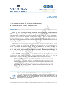 Customer Service at American Express