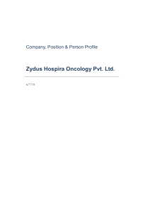 About Zydus Hospira Oncology Pvt. Ltd.