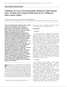 Validation of a Gas Chromatographic Method for Determining Fatty