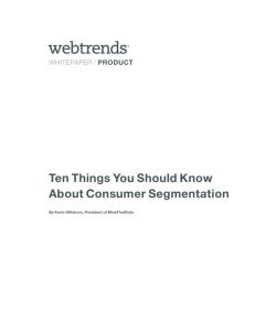Ten Things You Should Know About Consumer Segmentation