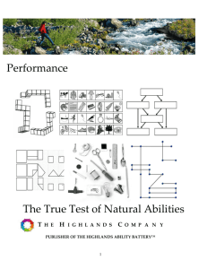 Performance The True Test of Natural Abilities