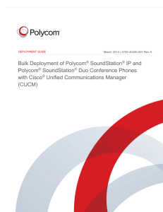 Bulk Deployment of Polycom SoundStation IP