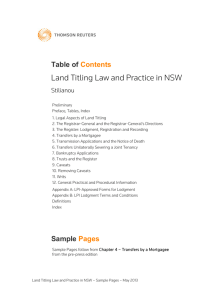 Land Titling Law and Practice in NSW
