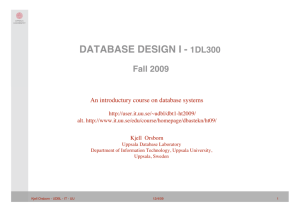 database design i - 1dl300 - Department of Information Technology