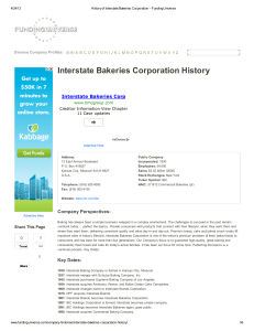 Interstate Bakeries Corporation History