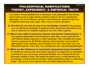 theory, experiment, & empirical truth