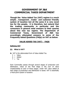 (VAT) - FAQS - Jammu & Kashmir Commercial Taxes Department