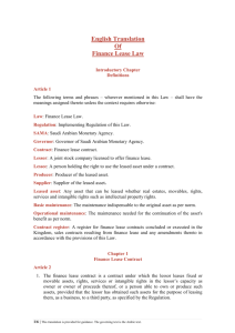 Finance lease Law