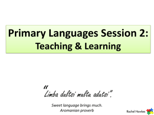 Primary Languages Session 2: