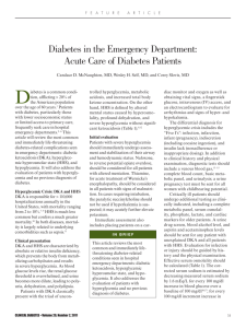 Diabetes in the Emergency Department