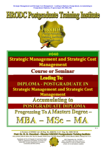 Strategic Management and Strategic Cost
