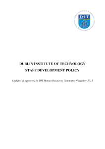Staff Development Policy - Dublin Institute of Technology