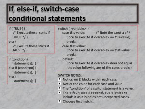 If, else-if, switch-case conditional statements