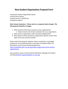 New Student Organization Proposal Form - Student Life - Yale