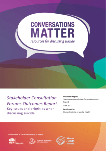 Stakeholder Consultation Forums Outcomes Report