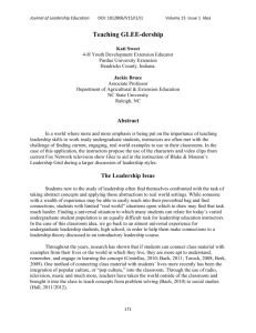 Teaching GLEE-dership - Journal of Leadership Education