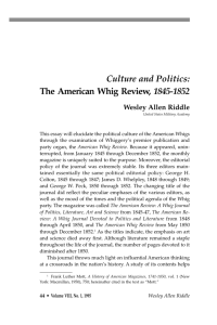 Culture and Politics: The American Whig Review, 1845-1852