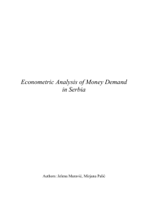 Econometric Analysis of Money Demand in Serbia