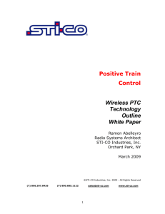 Positive Train Control Wireless PTC Technology Outline White Paper