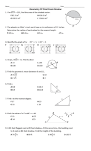 Geometry CP Final Exam Review
