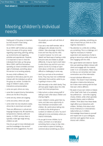 Meeting childrens' individual needs