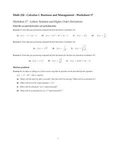 Math 220 - Calculus f. Business and Management