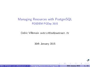 Managing Resources with PostgreSQL