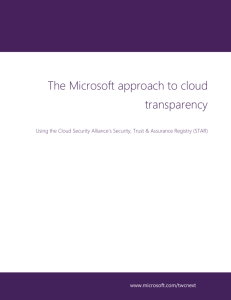The Microsoft approach to cloud transparency