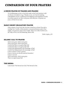 Comparison of four prayers