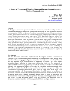 COMPUTER-MEDIATED COMMUNICATION: A REVIEW OF