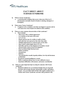 FACT SHEET ABOUT TURNER SYNDROME