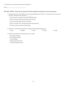 A.P. Chemistry Quiz: Intermolecular Forces (Chapter 10