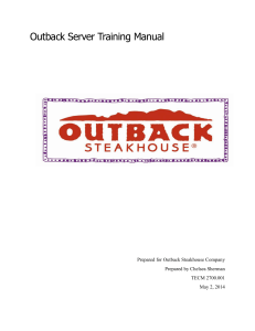 Outback Server Training Manual