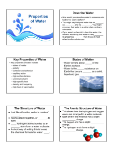 Guided Notes - Properties of Water