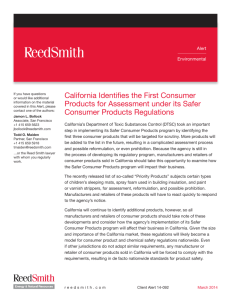 California Identifies the First Consumer Products for