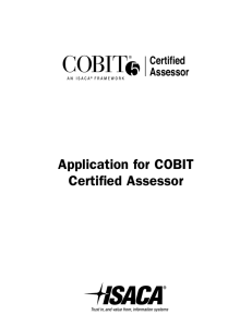 Application for COBIT Certified Assessor