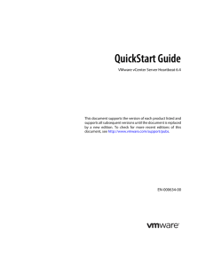 QuickStart Guide VMware vCenter Server Heartbeat v6.4