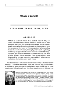 What's a Gestalt? - Gestalt International Study Center