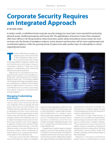Corporate Security Requires an Integrated