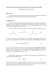 lab 8: kinetics of the reaction between acetone