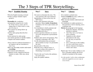 The 3 Steps of TPR Storytelling