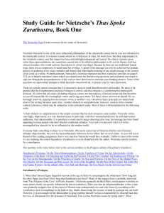 Study Guide for Nietzsche's Thus Spoke Zarathustra, Book One