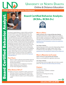 Board Certified Beha vior Analyst