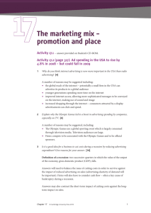 The marketing mix – promotion and place