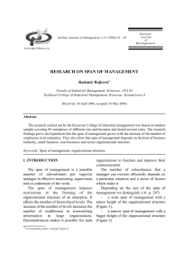 research on span of management - Serbian Journal of Management
