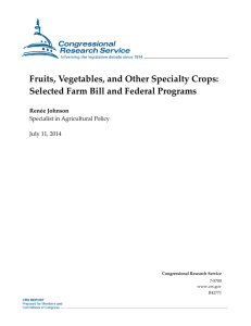 Fruits, Vegetables, and Other Specialty Crops: Selected Farm Bill