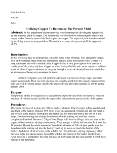 Utilizing Copper To Determine The Percent Yield Introduction