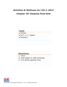 Nutrition & Wellness for Life © 2012 Chapter 20: Keeping Food Safe