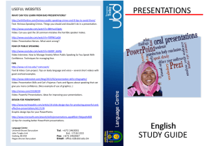 PRESENTATIONS English STUDY GUIDE