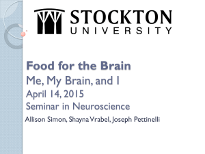 Food for the Brain Me, My Brain, and I